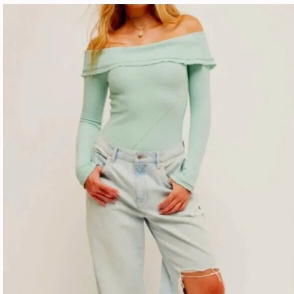 Free People Intimately Autumn Cozy Bodysuit Color: Harbor Grey Retail $78 NWOT